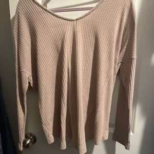 Tan long sleeve shirt w/ knot back